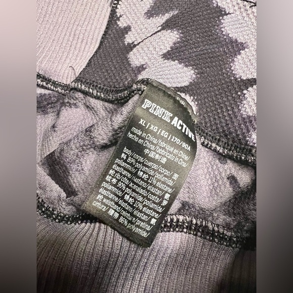 Pink Active Seamless Leggings Workout Tights XL Gray Tie Dye Gym Stretch - Picture 3 of 4